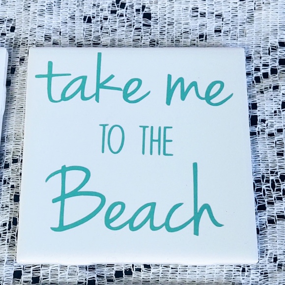 Set of 4 Ceramic Beach Quotes/Theme Coasters - Picture 5 of 6